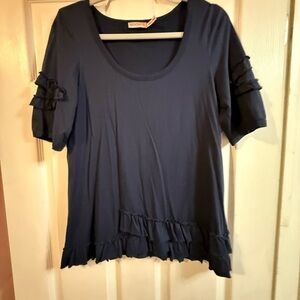 Juicy Couture Midnight Blue Ruffle Sleeve Tee